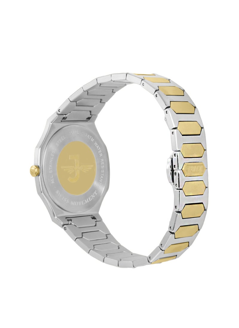 JOVIAL 1544LTMQ02DE Women's Stainless Steel Band Watch, With Diamond, 30mm, Grey Dial