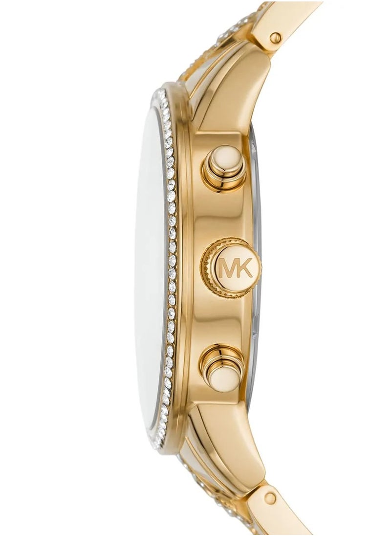 Michael Kors Women's Ritz Gold Stainless Steel Chain Bracelet Watch (Model: MK6937), Gold, Quartz Watch