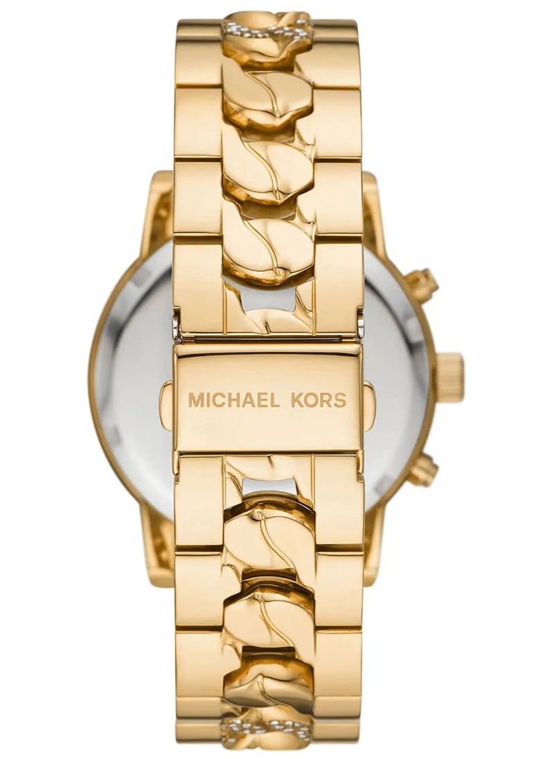 Michael Kors Women's Ritz Gold Stainless Steel Chain Bracelet Watch (Model: MK6937), Gold, Quartz Watch