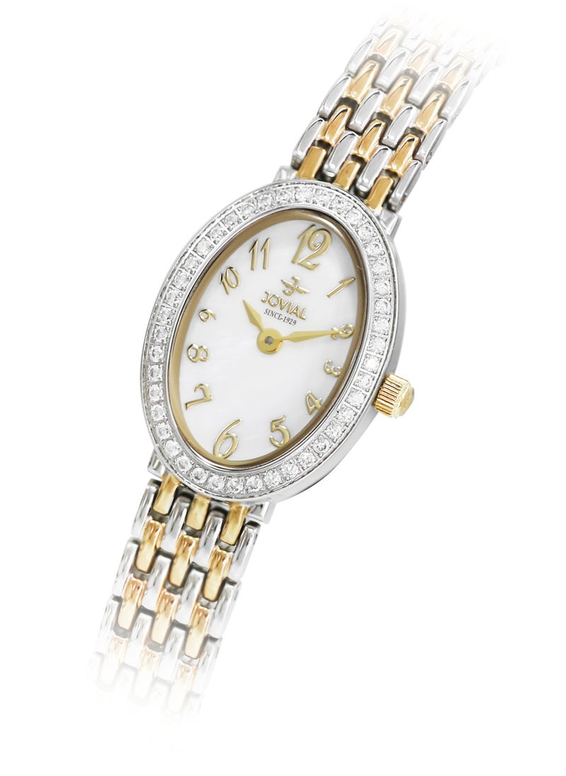 JOVIAL 16056LTMQ01ZE Women's Stainless Steel Watch,19mm, MOP Dial