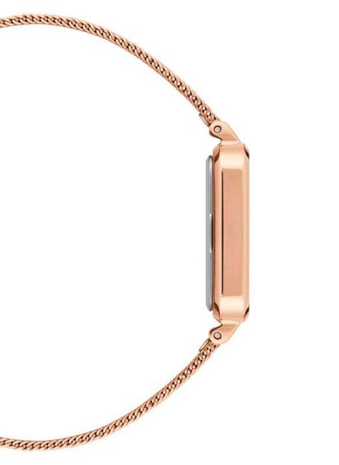 Women Quadro Pressed Mesh Rose Gold White Watch DW00100431