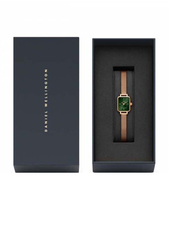 Women Quadro Mini Melrose Emerald Dial Square Stainless Steel Watch DW00100648