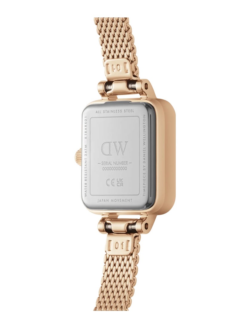 Women Quadro Mini Melrose Emerald Dial Square Stainless Steel Watch DW00100648