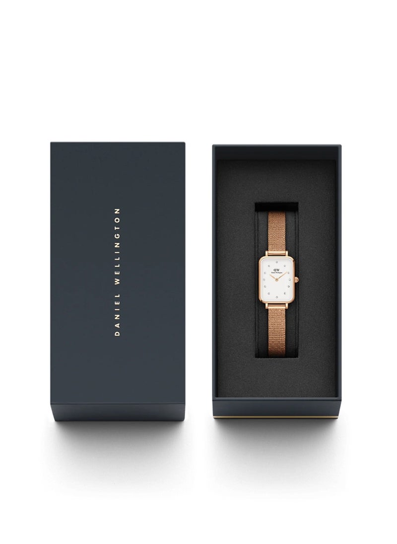 Women Quadro Lumine Pressed Melrose Quartz Rose Stainless Steel Watch DW00100527 - 20mm