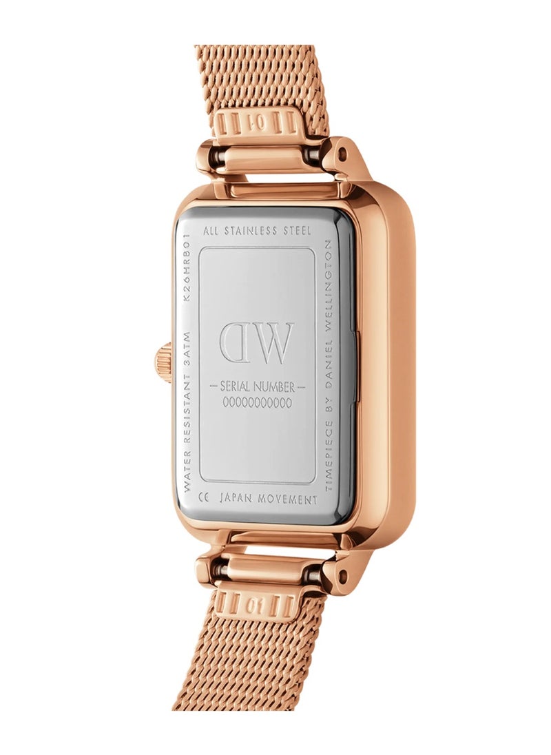 Women Quadro Lumine Pressed Melrose Quartz Rose Stainless Steel Watch DW00100527 - 20mm