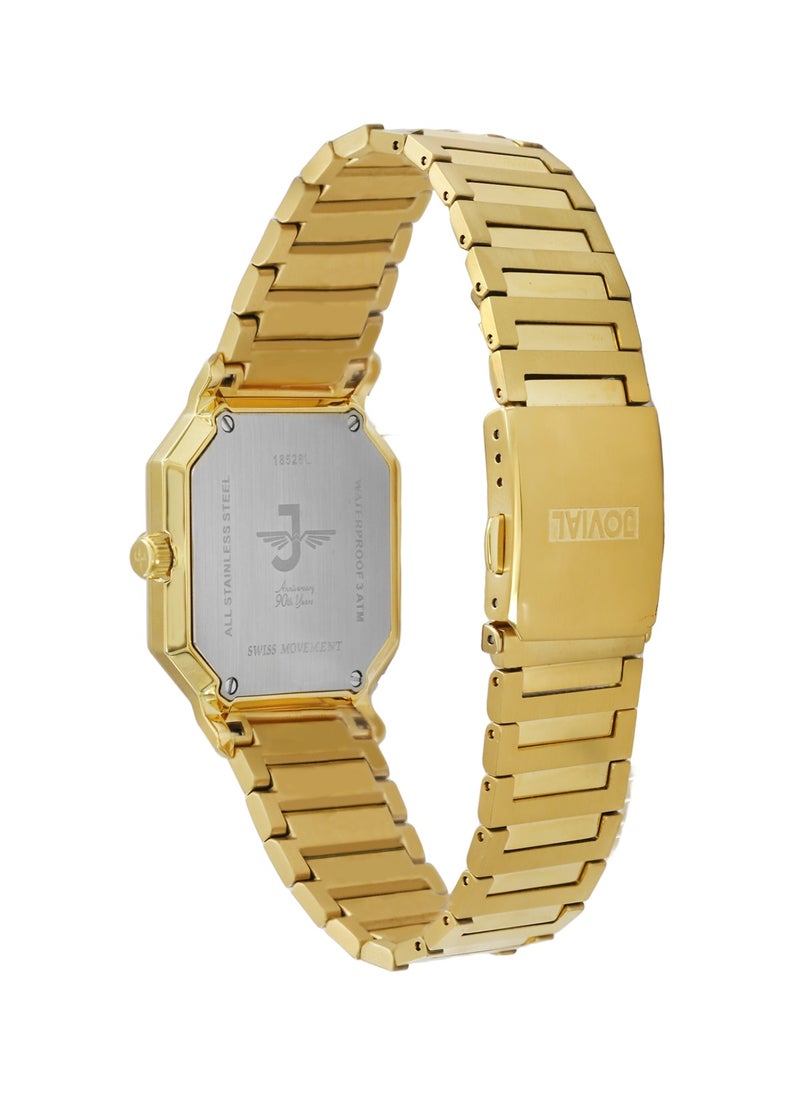 JOVIAL 18528LGMQ01E Women's Fashion Watch Stainless Steel Band Watch,28mm, White Dial