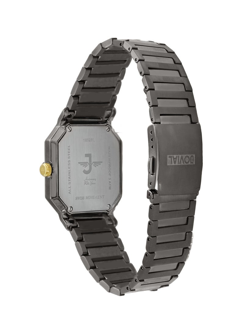 JOVIAL 18528LBMQ02E Women's Fashion Watch Stainless Steel Band Watch,28mm, Grey Dial