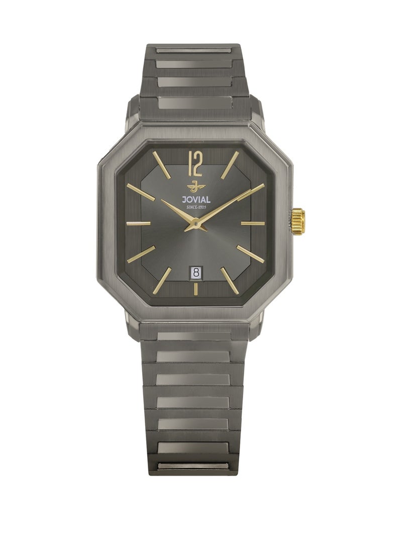 JOVIAL 18528LBMQ02E Women's Fashion Watch Stainless Steel Band Watch,28mm, Grey Dial