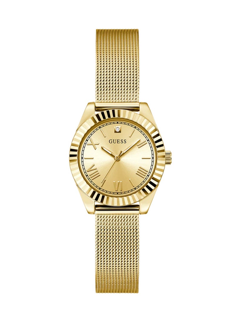 Mini Luna Women’s Analog Quartz Gold Stainless Steel Mesh Watch GW0842L2