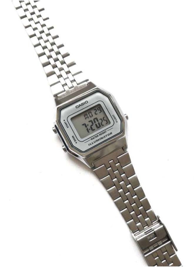 Casio LA680WA-7DF Women's Illuminator Digital Watch, 29 mm, Silver