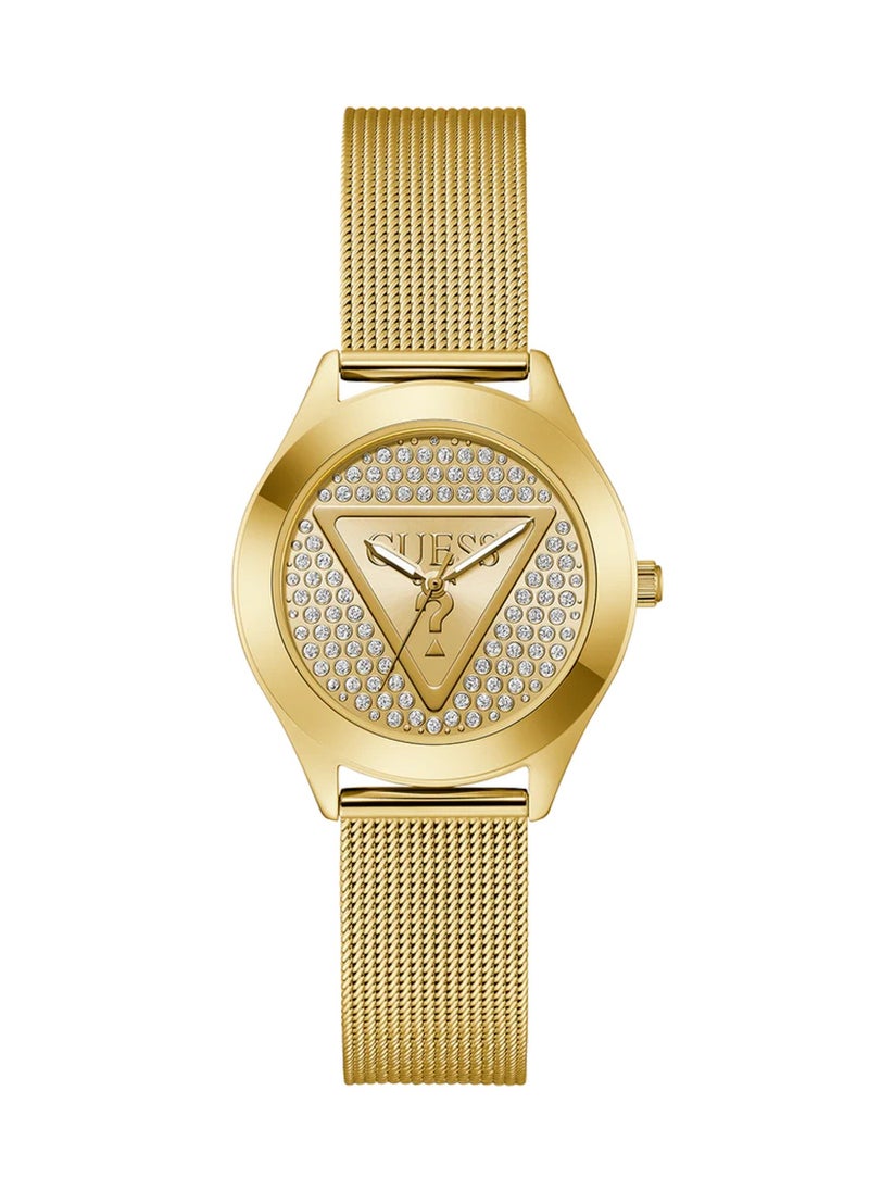 Glitz Plaque Women’s Analog Quartz Gold Stainless Steel Watch GW0835L2