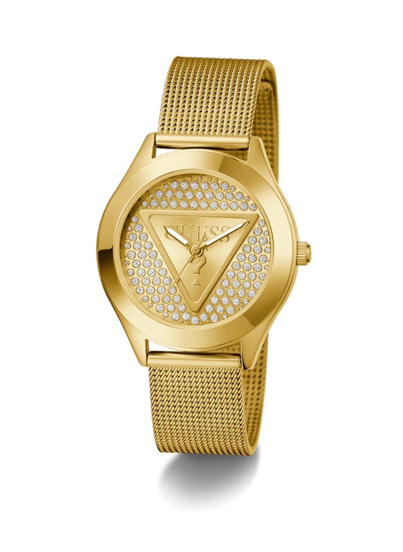 Glitz Plaque Women’s Analog Quartz Gold Stainless Steel Watch GW0835L2