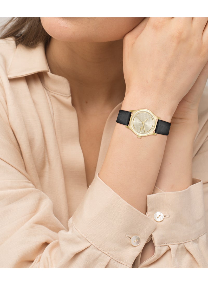 LACOSTE ROUND ANALOG WOMEN'S CHAMPAGNE CASE WATCH - 2001413