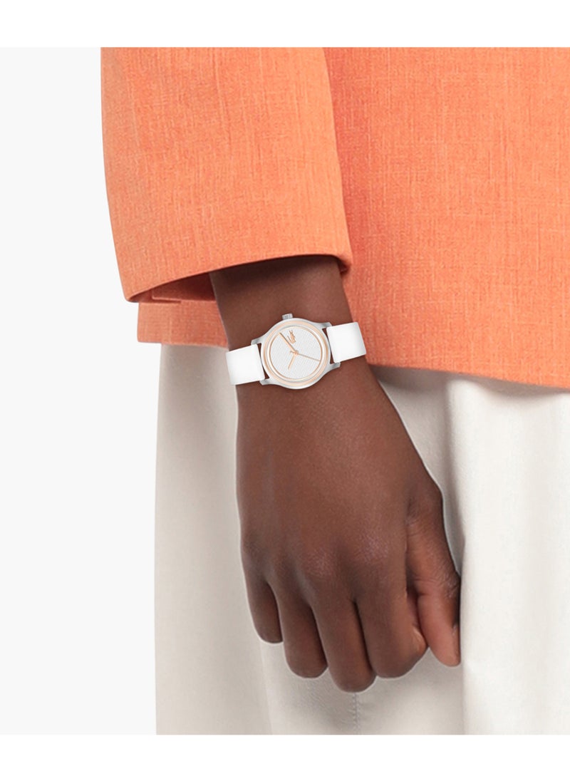 LACOSTE ROUND ANALOG WOMEN'S WHITE CASE WATCH - 2001392