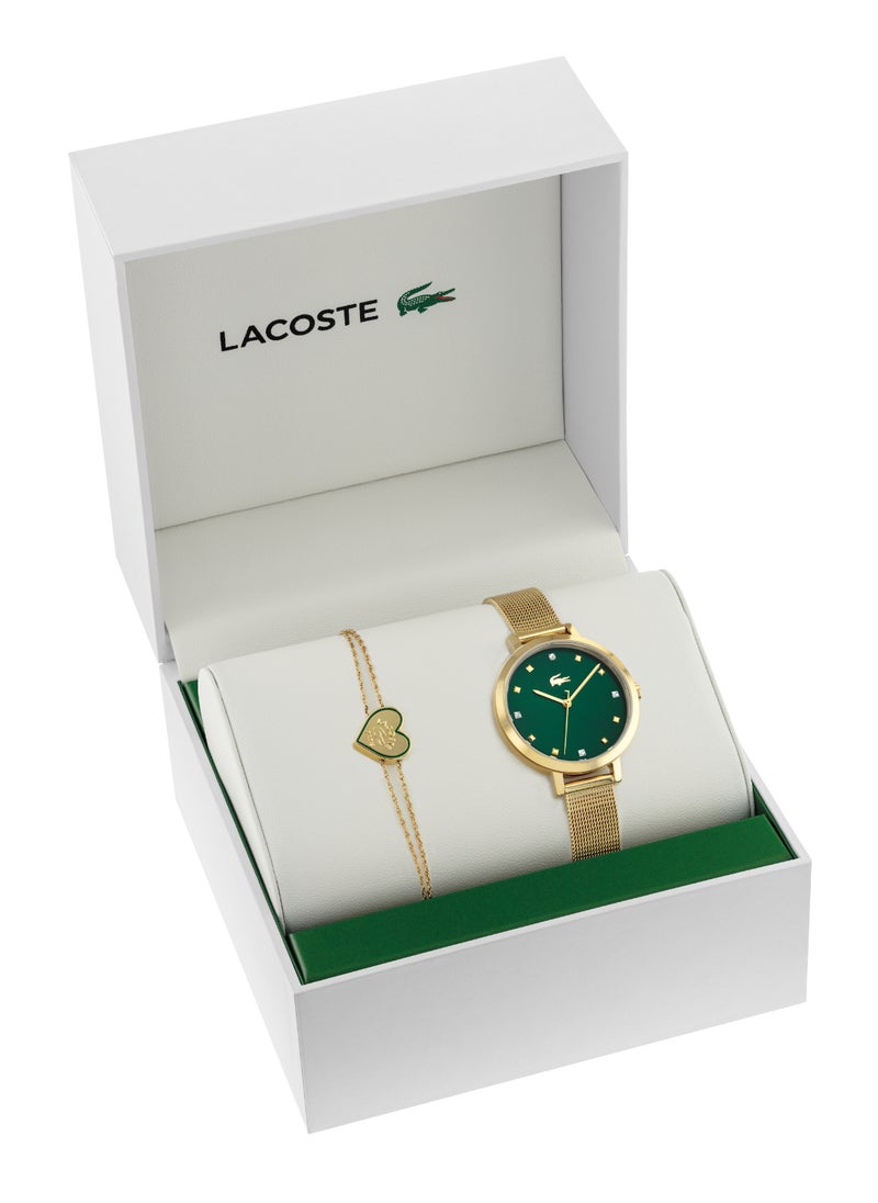 LACOSTE ROUND ANALOG WOMEN'S GREEN CASE WATCH - 2070029