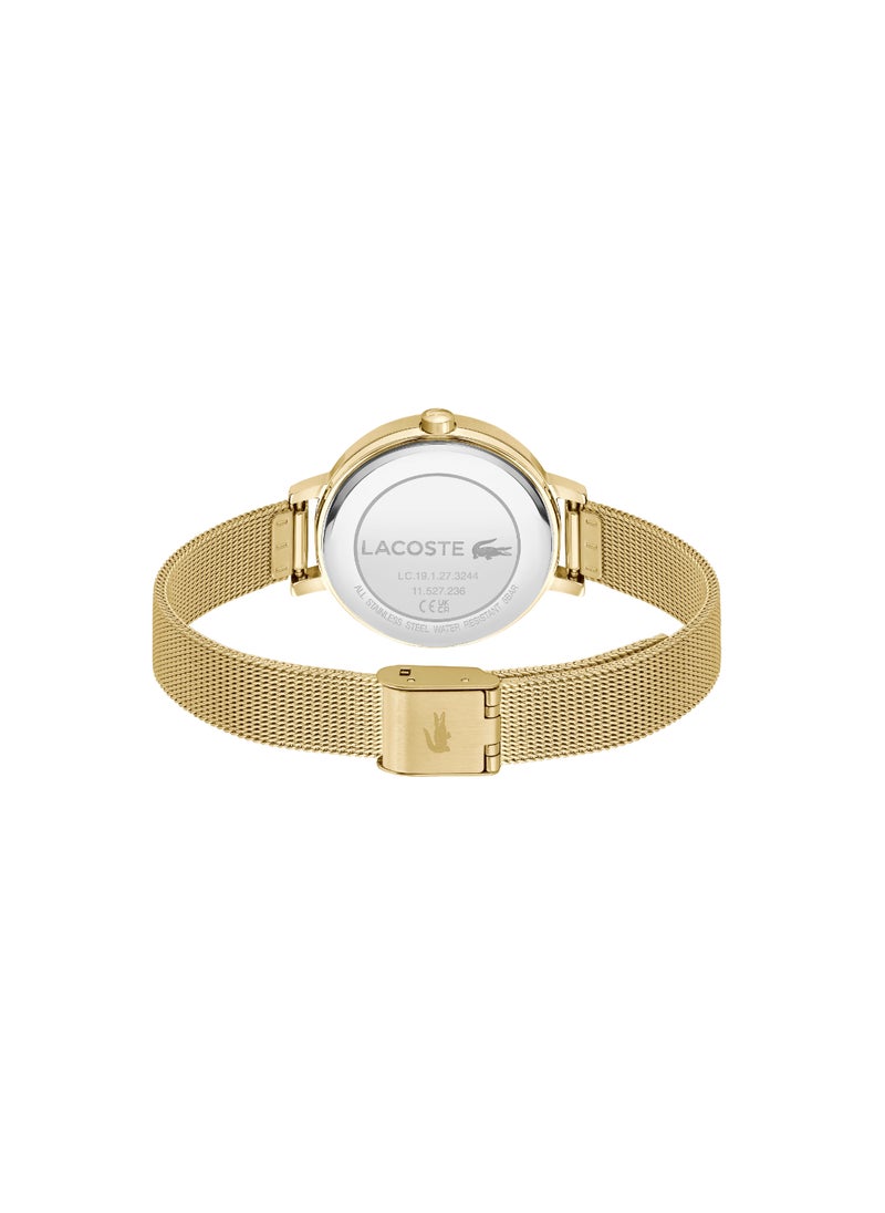 LACOSTE ROUND ANALOG WOMEN'S SILVER WHITE CASE WATCH - 2001401