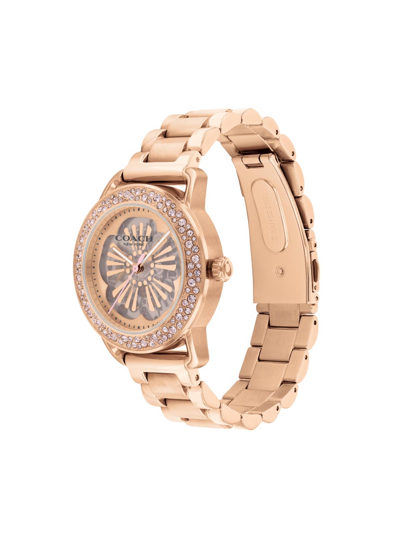 COACH WATCHES ROUND ANALOG WOMEN'S CARNATION GOLD CASE WATCH - 14504367