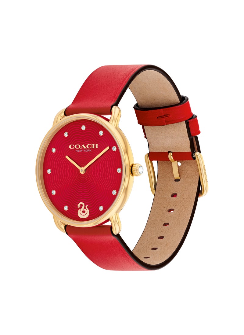 COACH WATCHES ROUND ANALOG WOMEN'S RED CASE WATCH - 14504386