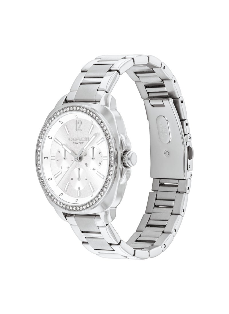 COACH WATCHES TONNEAU ANALOG WOMEN'S SILVER WHITE CASE WATCH - 14504400