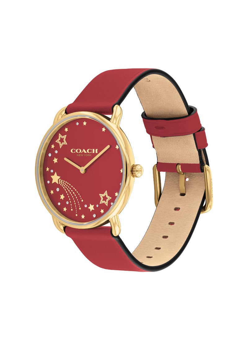 COACH WATCHES ROUND ANALOG WOMEN'S RED CASE WATCH - 14504378