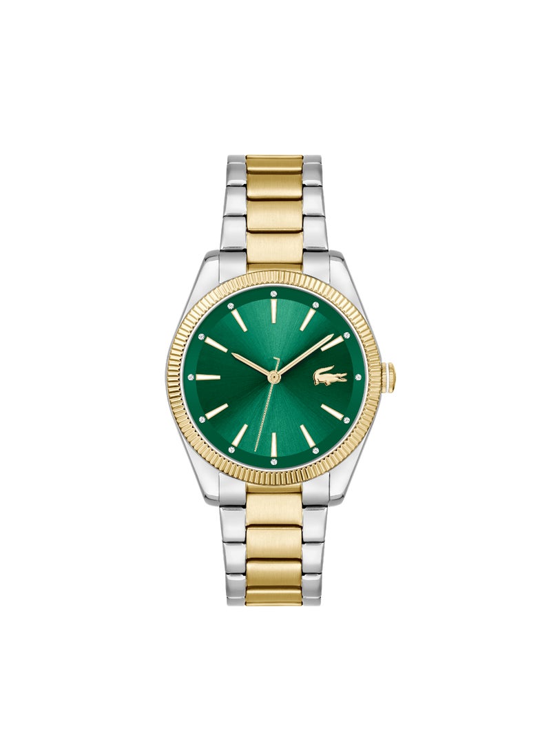 LACOSTE ROUND ANALOG WOMEN'S DARK GREEN CASE WATCH - 2001415