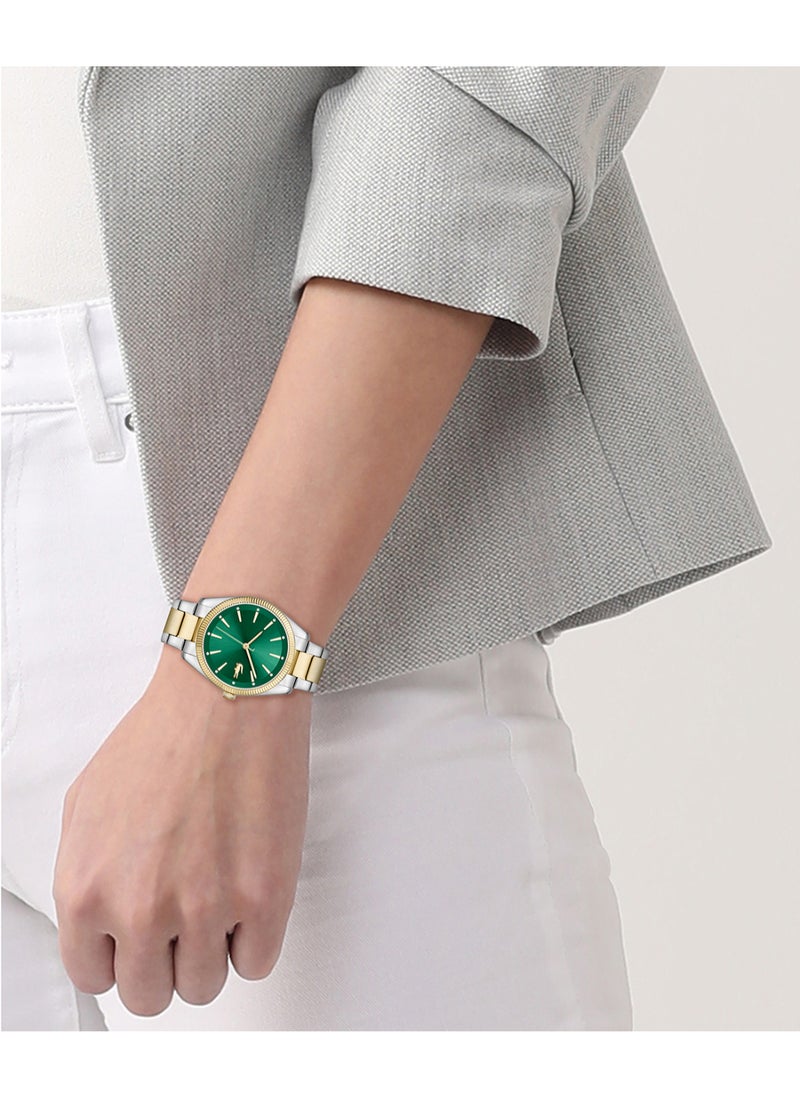 LACOSTE ROUND ANALOG WOMEN'S DARK GREEN CASE WATCH - 2001415
