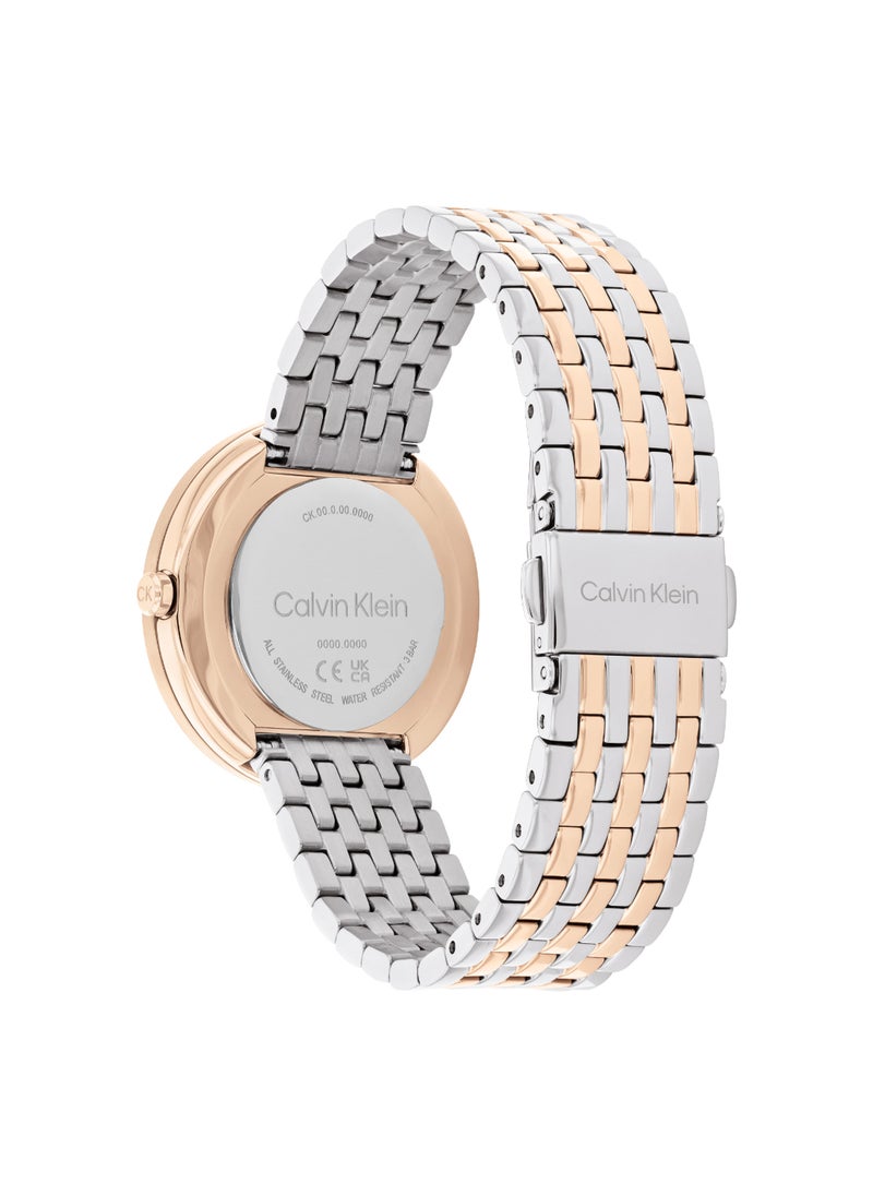 CALVIN KLEIN ROUND ANALOG WOMEN'S WHITE CASE WATCH - 25100070