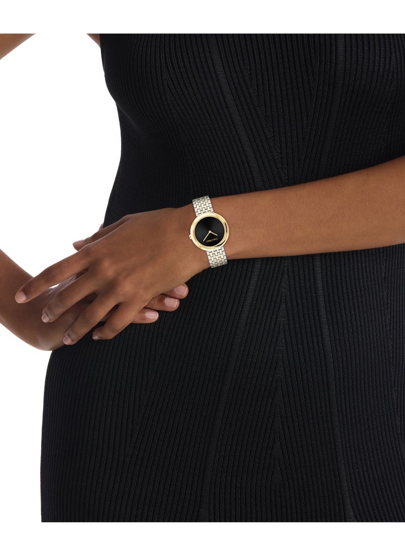 CALVIN KLEIN ROUND ANALOG WOMEN'S BLACK CASE WATCH - 25100071