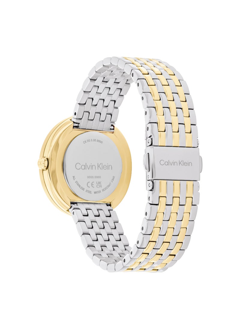 CALVIN KLEIN ROUND ANALOG WOMEN'S BLACK CASE WATCH - 25100071