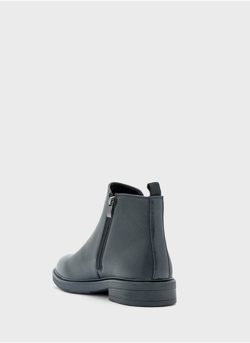 Safiano Texture Formal Boots