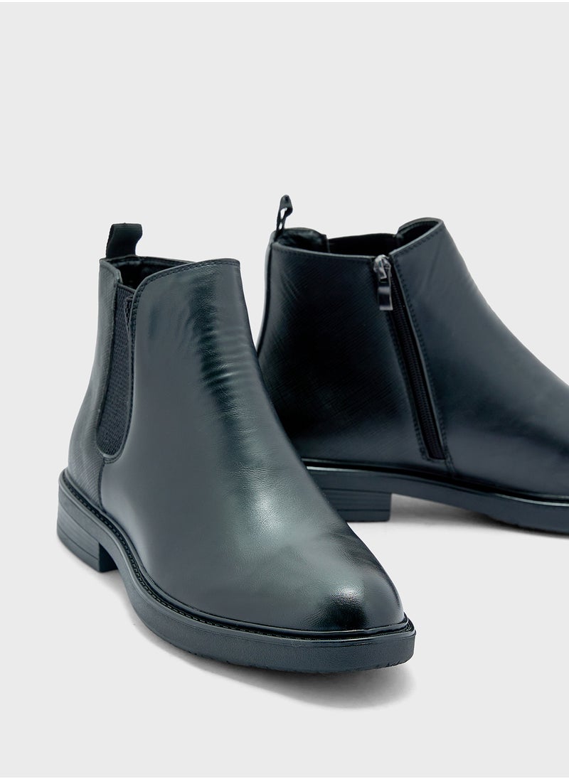 Safiano Texture Formal Boots