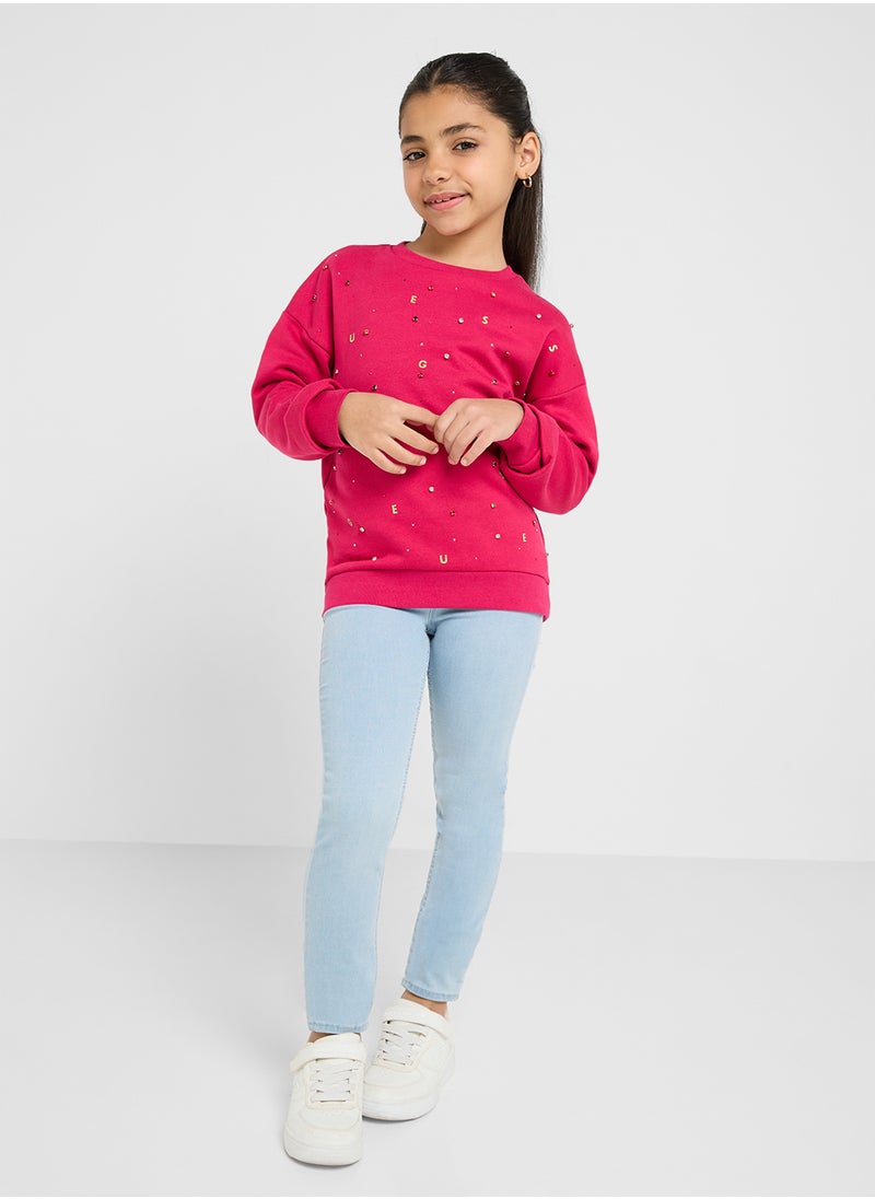 Kids Logo Embroidery Sweatshirt