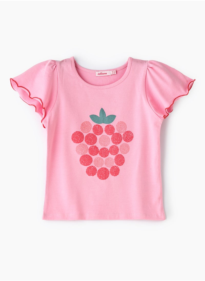 Girls Pink Strawberry T-shirt