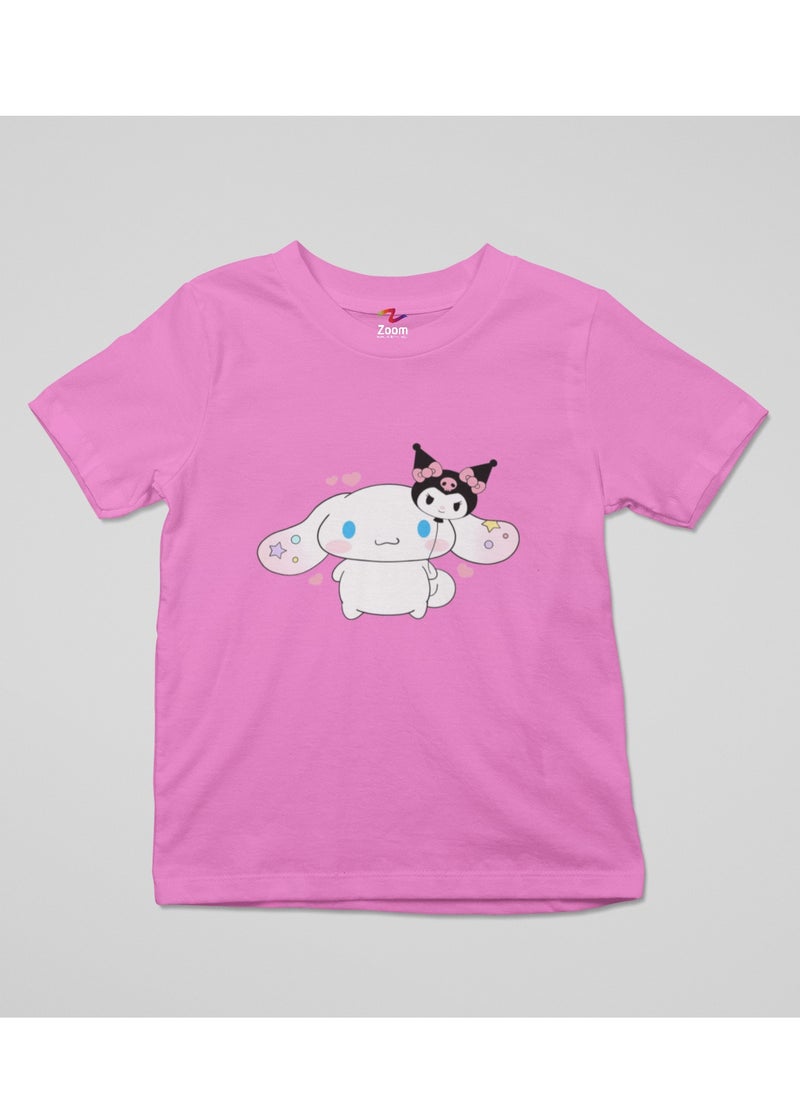 Cinnamoroll X Kuromi Trendy T-Shirt Featuring Both Iconic Sanrio Characters