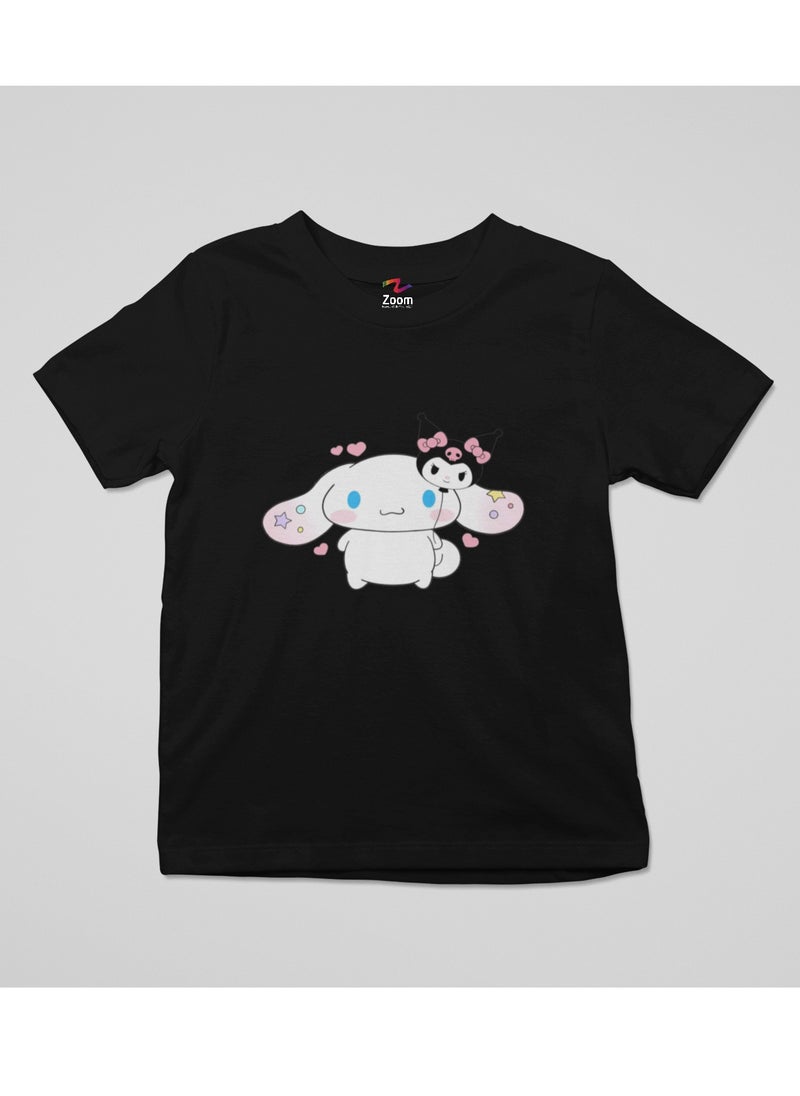 Cinnamoroll X Kuromi Trendy T-Shirt Featuring Both Iconic Sanrio Characters