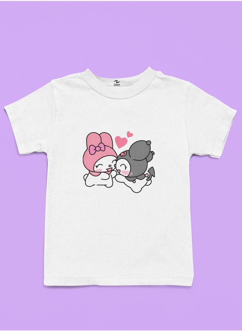 My Melody And Kuromi With Heart Design T-Shirt