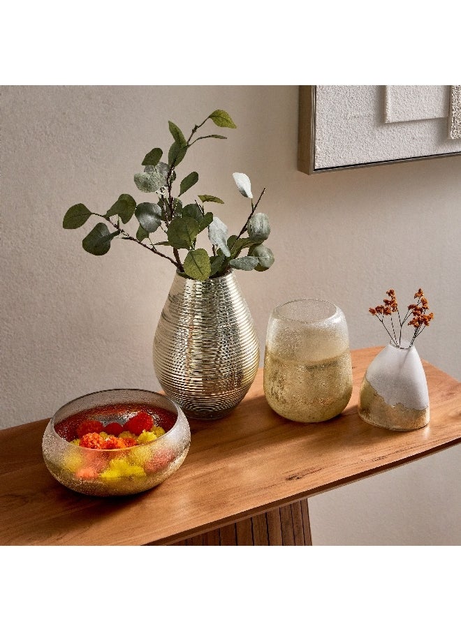 Erton Crink Glass Round Decorative Bowl 21 x 9 x 21 cm