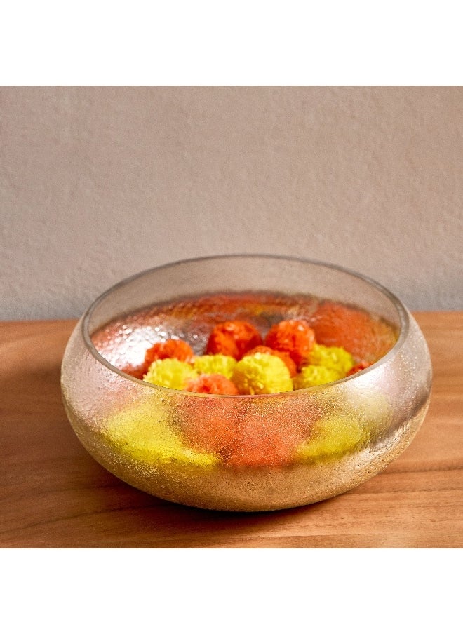 Erton Crink Glass Round Decorative Bowl 21 x 9 x 21 cm