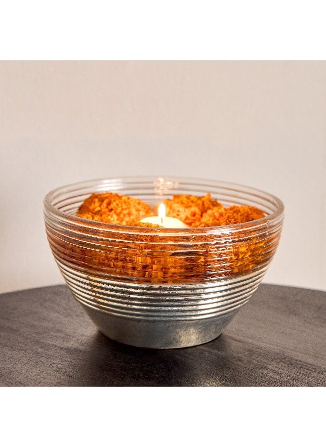 Erton Etched Glass Decorative Bowl 18 x 18 x 10 cm