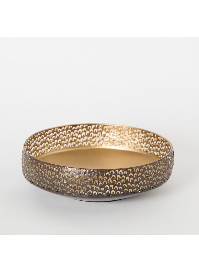Corlie Metal Peacock Cutwork Bowl 23 x 23 x 6 cm