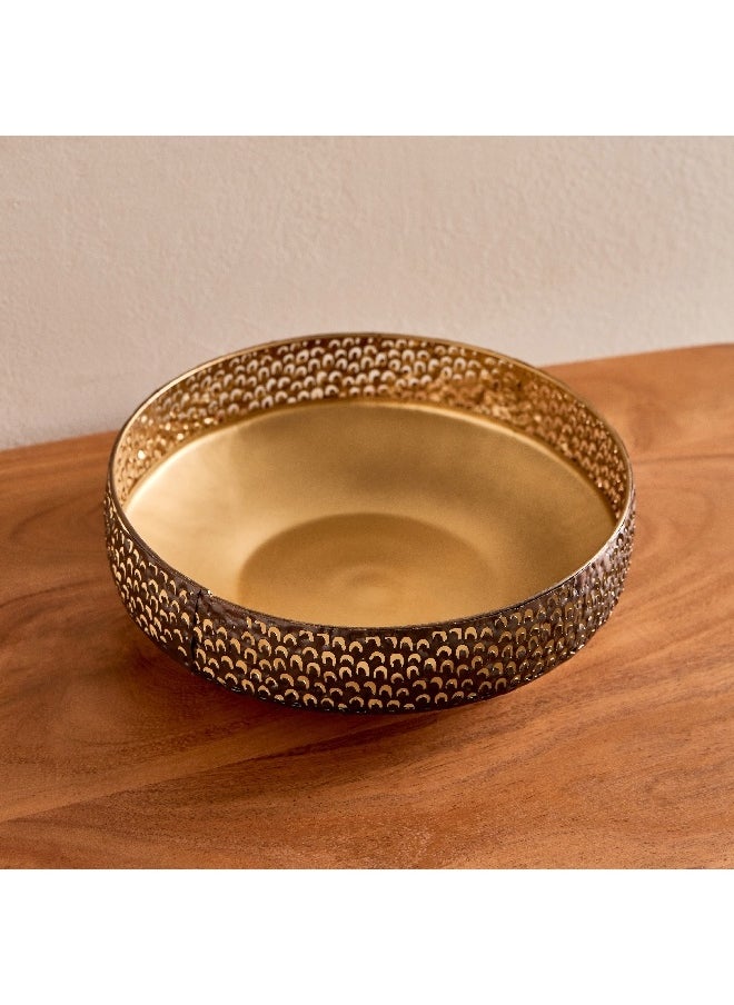 Corlie Metal Peacock Cutwork Bowl 23 x 23 x 6 cm