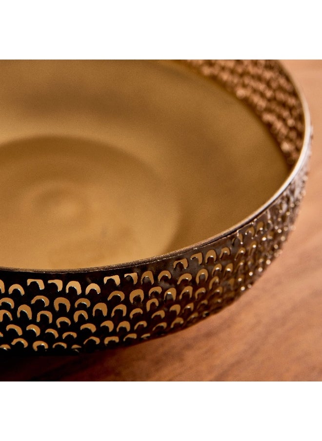 Corlie Metal Peacock Cutwork Bowl 23 x 23 x 6 cm