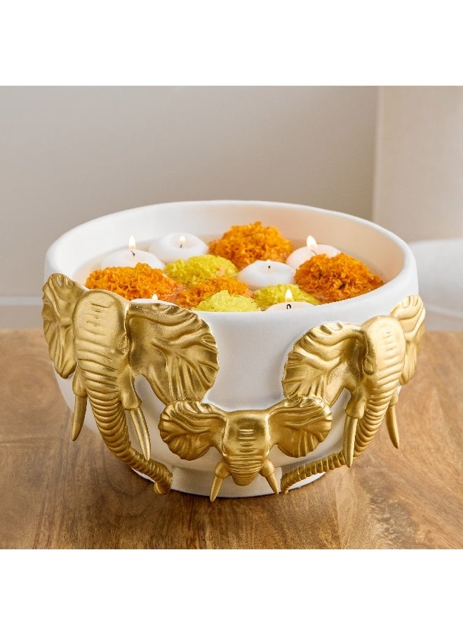 Delyn Polyresin Elephant Decorative Bowl 28 x 26.5 x 15.5 cm