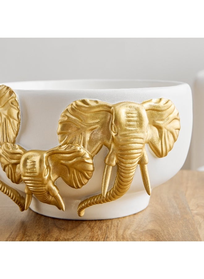 Delyn Polyresin Elephant Decorative Bowl 28 x 26.5 x 15.5 cm