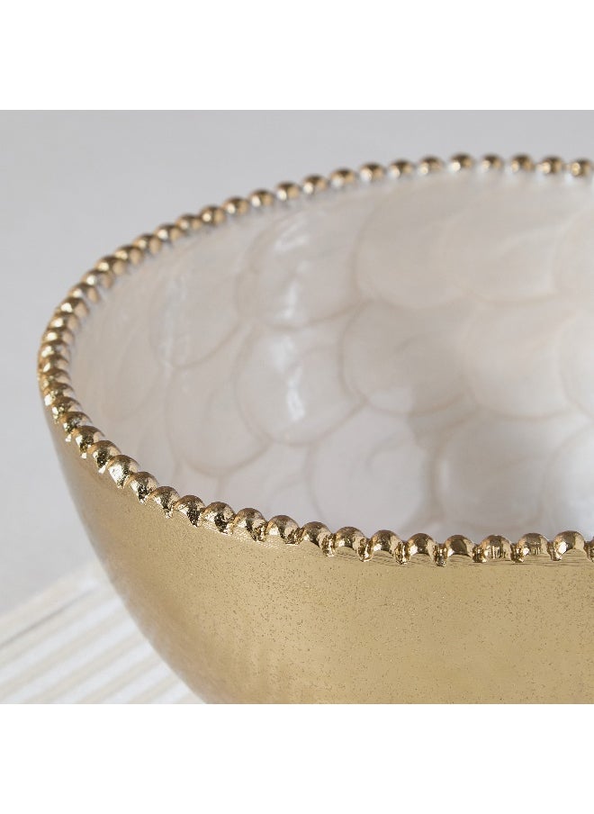 Lera Shell Enamel Decorative Bowl - 20x20x10 cm