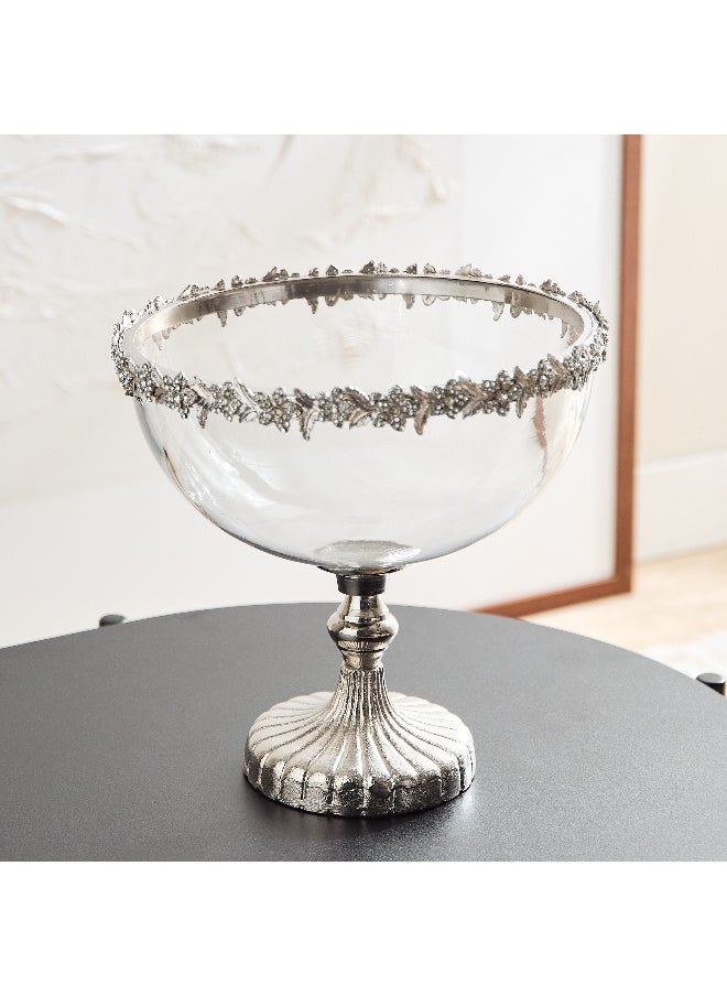 Iras Decoratiove Brass Crystal Bowl - 25x25x17 cm