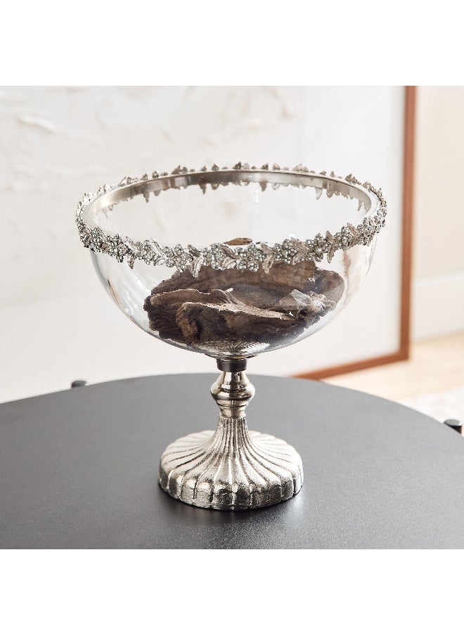 Iras Decoratiove Brass Crystal Bowl - 25x25x17 cm