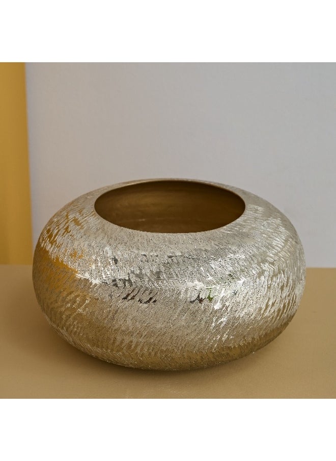 Catlyn Textured Aluminium Flat Vase 26 x 13 x 26 cm