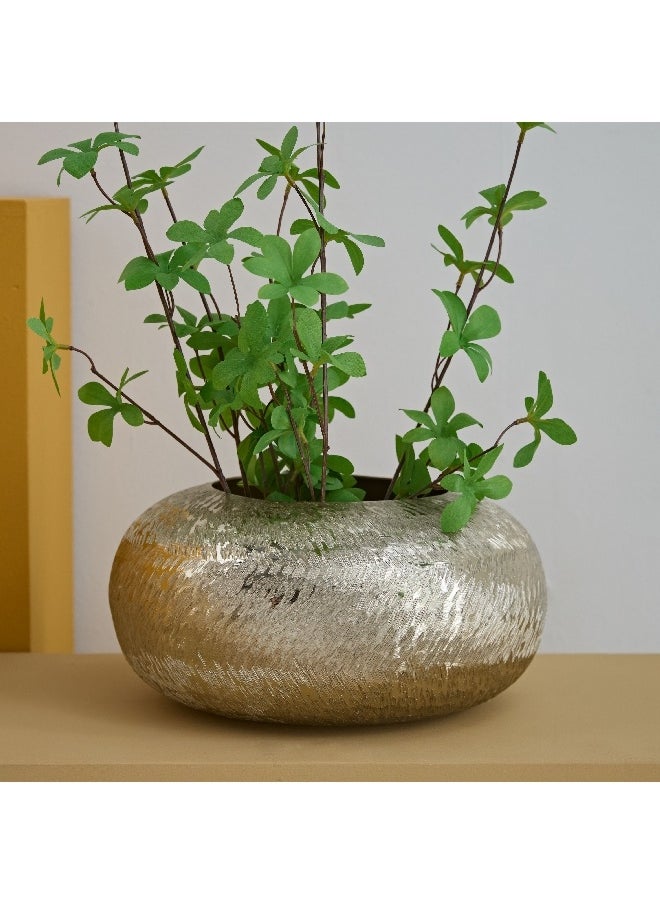 Catlyn Textured Aluminium Flat Vase 26 x 13 x 26 cm