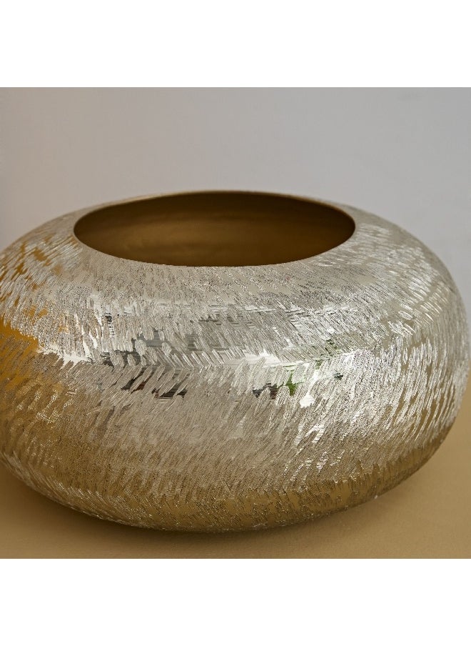 Catlyn Textured Aluminium Flat Vase 26 x 13 x 26 cm